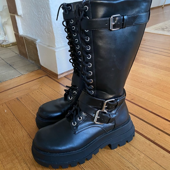 Chunky biker boots - Picture 1 of 5